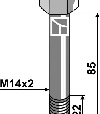 Shear bolt M14 without nut
