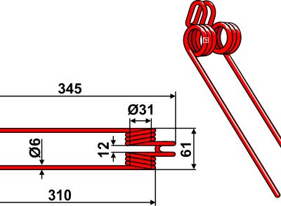 Hay rake tine Ø6
