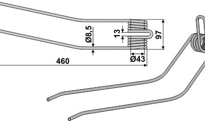 Hay rake tine Ø8,5
