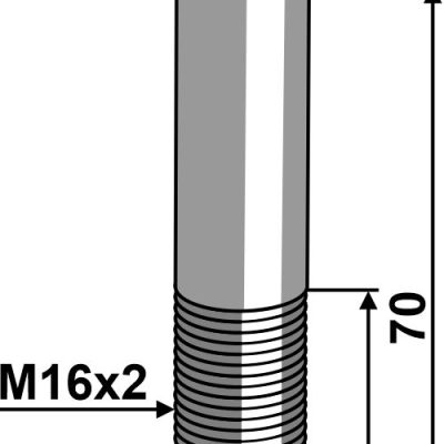 Hexagon bolt M16x2x70 without nut