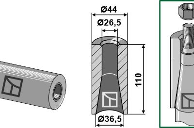 Welding bush for tine with M24 thread