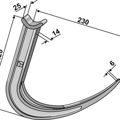 Bale grab claws 230mm