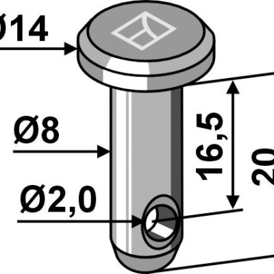 Cotter bolt Ø8x20