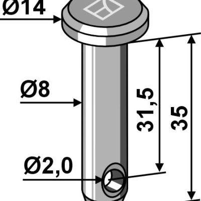 Cotter bolt Ø8x35