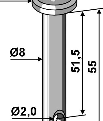 Cotter bolt Ø8x55