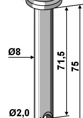 Cotter bolt Ø8x75