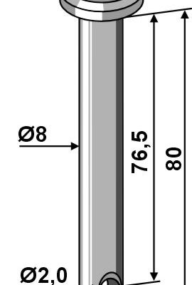 Cotter bolt Ø8x80