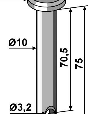 Cotter bolt Ø10x75