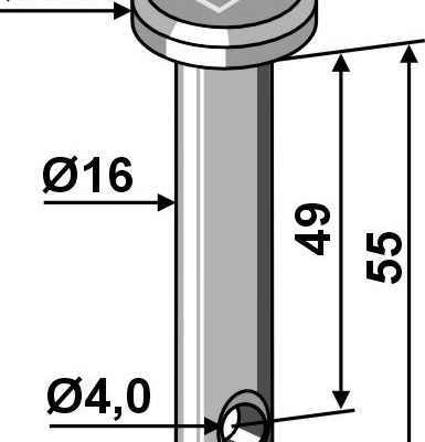 Cotter bolt Ø16x55