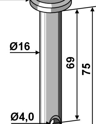 Cotter bolt Ø16x75
