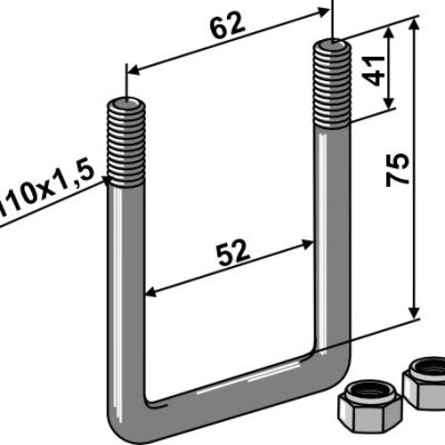 Stirrup bolt - M10x1,5