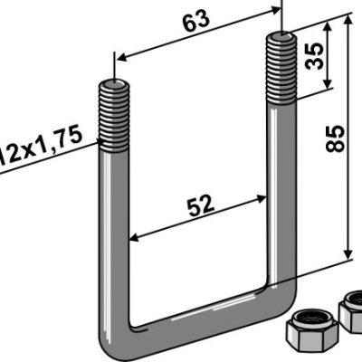 Stirrup bolt - M12x1,75