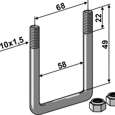 Stirrup bolt - M10x1,5