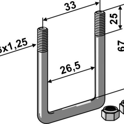 Stirrup bolt - M8x1,25