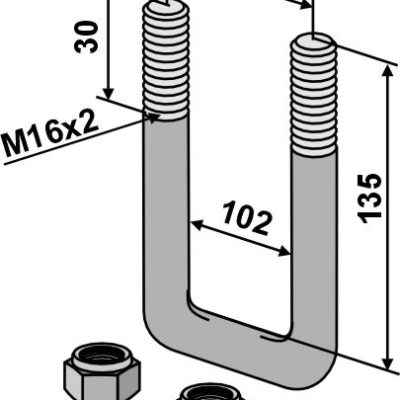 Stirrup bolt - M16x2