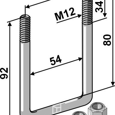 Stirrup bolt - M12x1,75