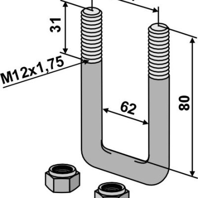 Stirrup bolt - M12x1,75