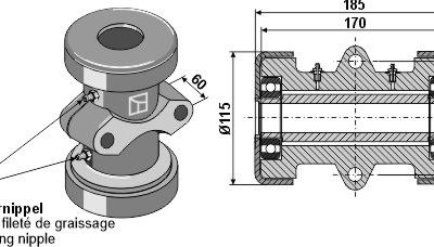 Bearing compl. for 30x30 square shaft