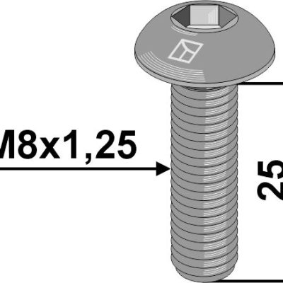 Hexagon socket bolt - M8x1,25 - 10.9
