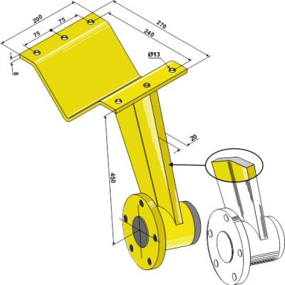 Front disc support reinforced