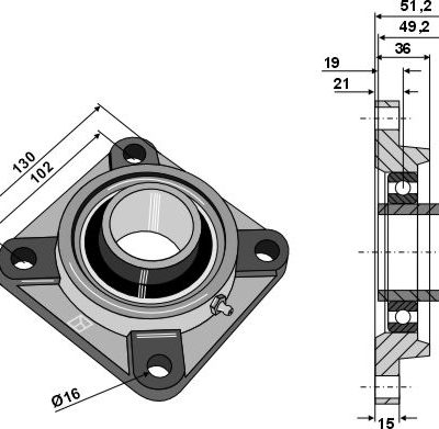 Tension bearing UCF - Ø40