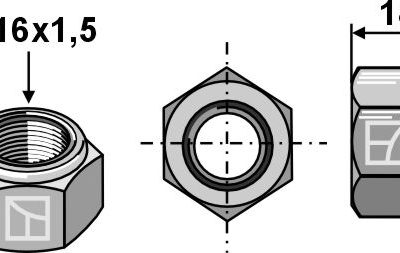 Self-locking hexagon nut - M16x1,5 - 8.8