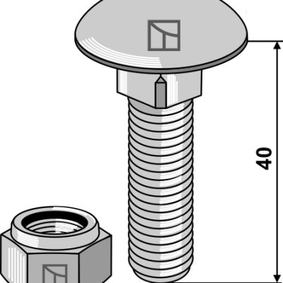 Saucer-head screw M12x1,75x40 with self-locking nuts