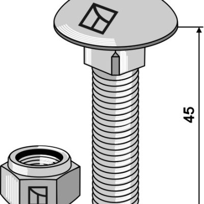 Saucer-head screw M12x1,75x45 with self-locking nuts