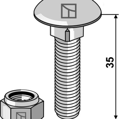 Saucer-head screw M10x1,5x35 with self-locking nuts