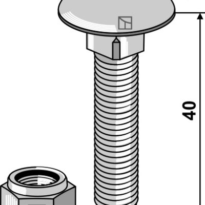 Saucer-head screw M10x1,5x40 with self-locking nuts