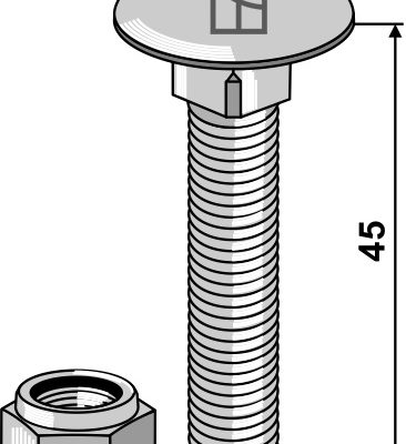 Saucer-head screw M10x1,5x45 with self-locking nuts