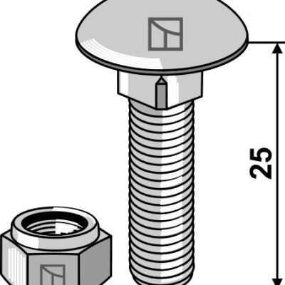 Saucer-head screw M8x1,25x25 with self-locking nuts