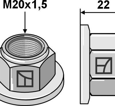 Self-locking collar nut - Polystop - M20x1,5 - 10.9
