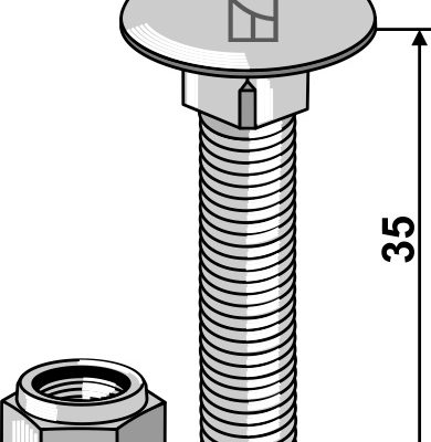 Saucer-head screw M8x1,25x35 with self-locking nuts