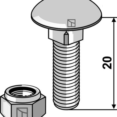 Saucer-head screw M8x1,25x20 with self-locking nuts