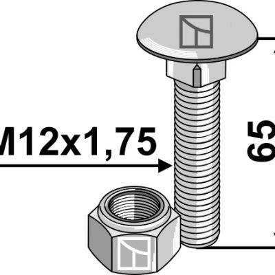 Saucer-head screw with self-locking nut