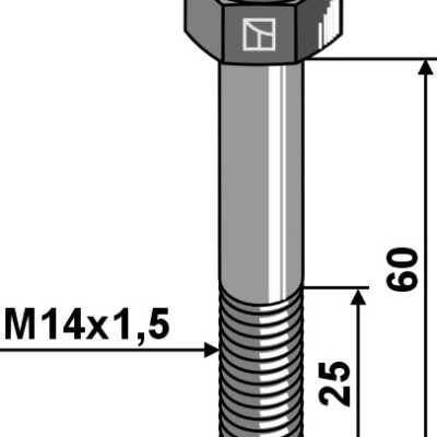 Hexagon bolt with metric fine thread - M14x1,5x60 - 12.9