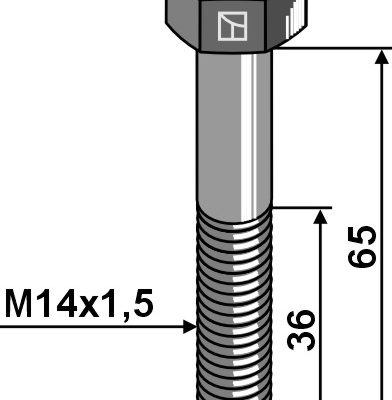 Hexagon bolt with metric fine thread - M14x1,5x65 - 12.9