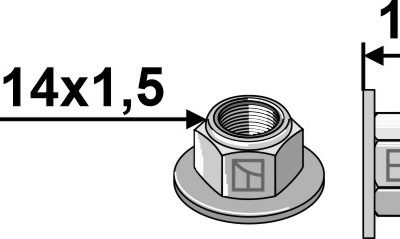 Self-locking collar nut - Polystop - M14x1,5 - 10.9