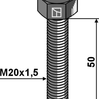 Hexagon bolt with metric fine thread - M20x1,5X50 - 10.9
