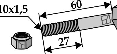 Hexagon bolt M10x1,5x60 with self-locking nut