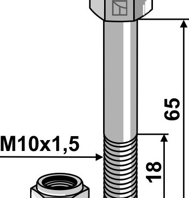 Bolt with self-locking nut - M10 - 10.9
