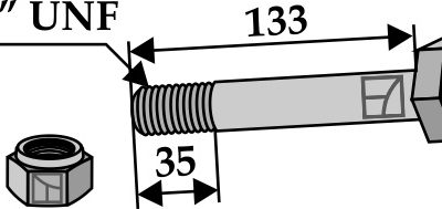 Hexagon Bolt with self-locking nut - 1/2''UNF