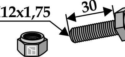 Hexagon Bolt M12x1,75x30  with self-locking nut