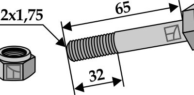 Hexagon Bolt M12x1,75x65 with self-locking nut