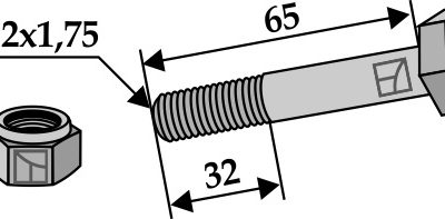 Hexagon Bolt M12x1,75x65 with self-locking nut