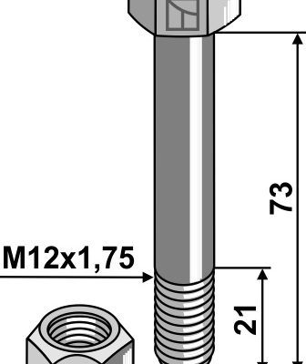Bolt with self-locking nut - 10.9