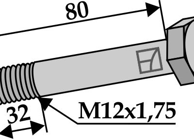 Hexagon Bolt M12x1,75x80 with self-locking nut