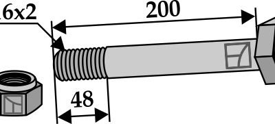 Hexagon Bolt M16x2x200 with self-locking nut