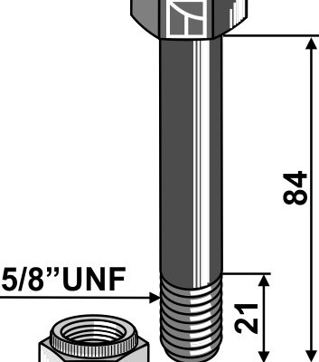Bolt with self-locking nut - 5/8''UNF